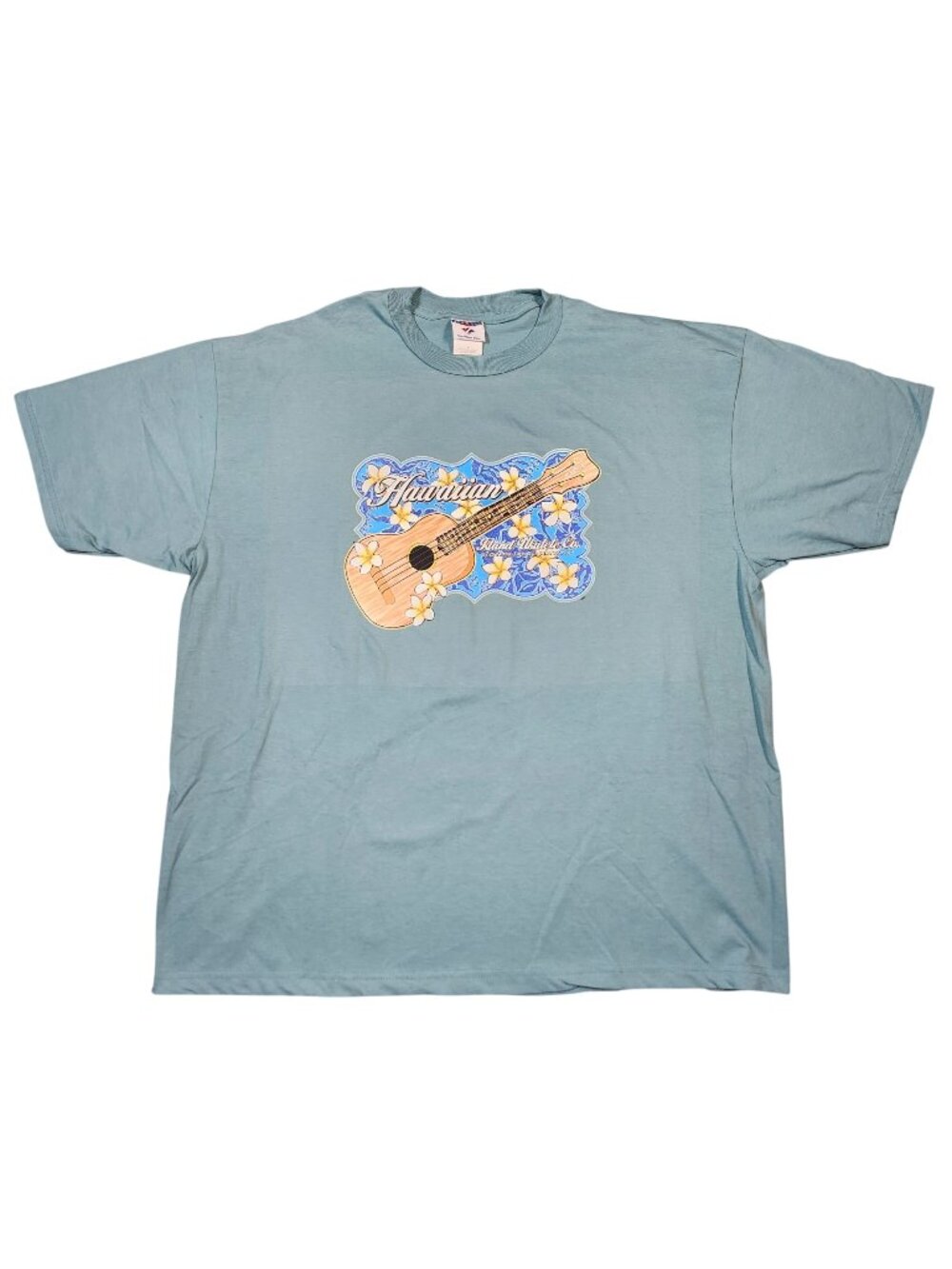 Hawaiian Island Ukulele Co. Jerzees 2X XXL T-Shirt Honolulu Hawaii Blue Teal